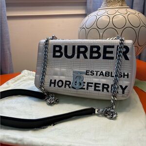 Burberry White and Black Quilted Shoulder Bag